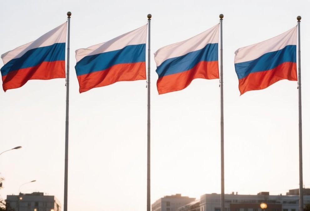 В Абакане у въезда в город подняли четыре флага