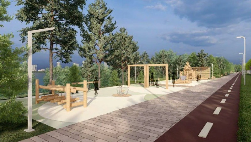 В Новосибирске благоустраивают парк «Чемской берег»
