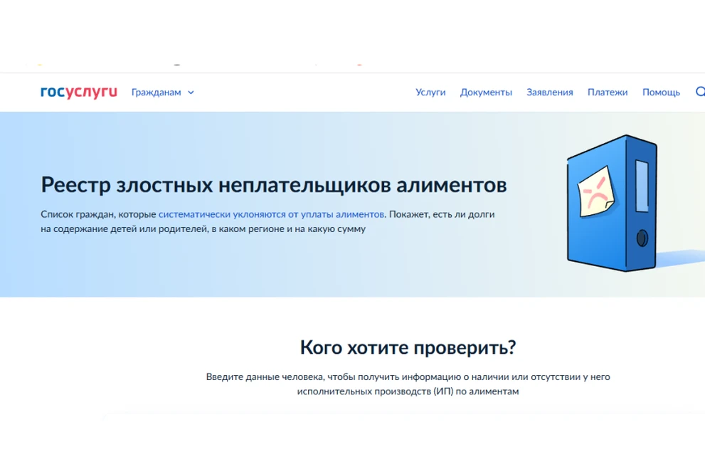 Красноярцам рассказали, что реестр злостных алиментщиков доступен на Госуслугах